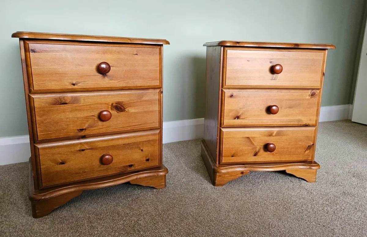 Bedside Lockers - Solid Pine Wood (2) - Image 1