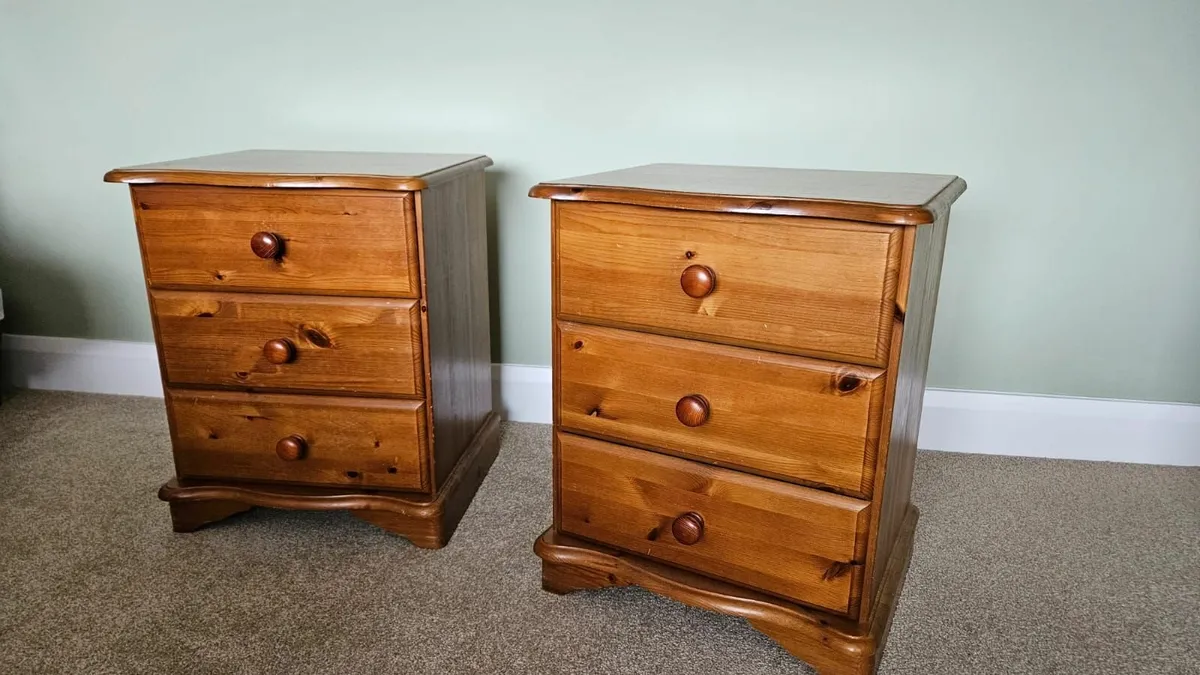 Bedside Lockers - Solid Pine Wood (2) - Image 2