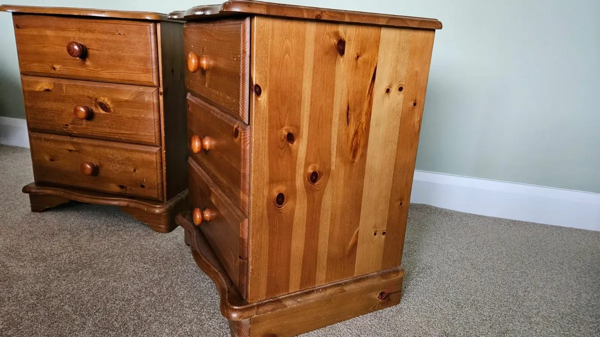 Bedside Lockers - Solid Pine Wood (2) - Image 3