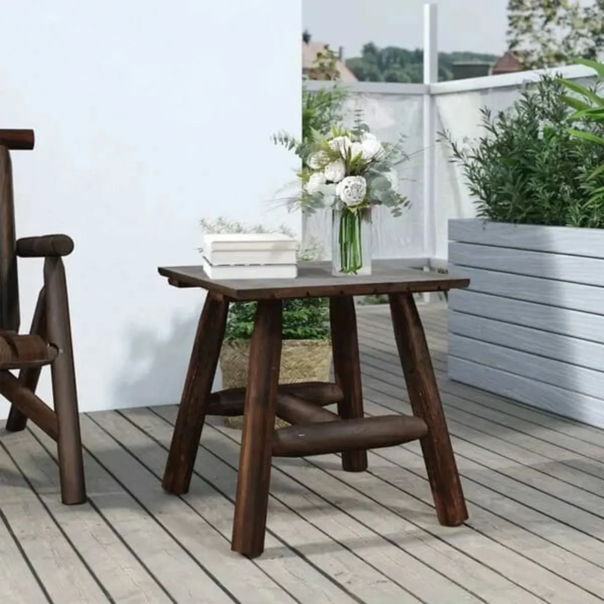 Side Table 49x49x50 cm Solid Wood Spruce - Image 3
