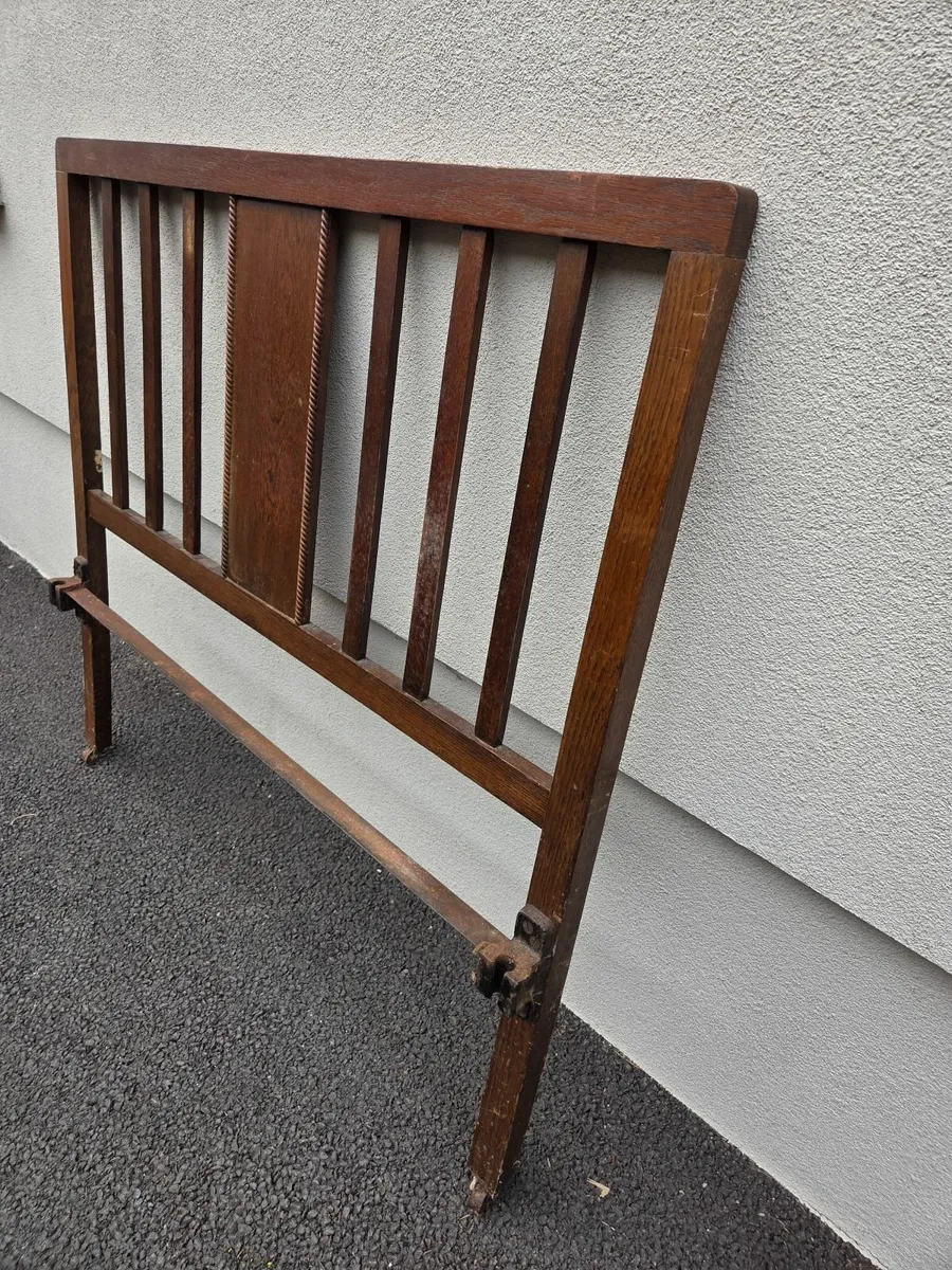Art Deco Solid Oak Bed Frame – 4ft (Small Double) - Image 2
