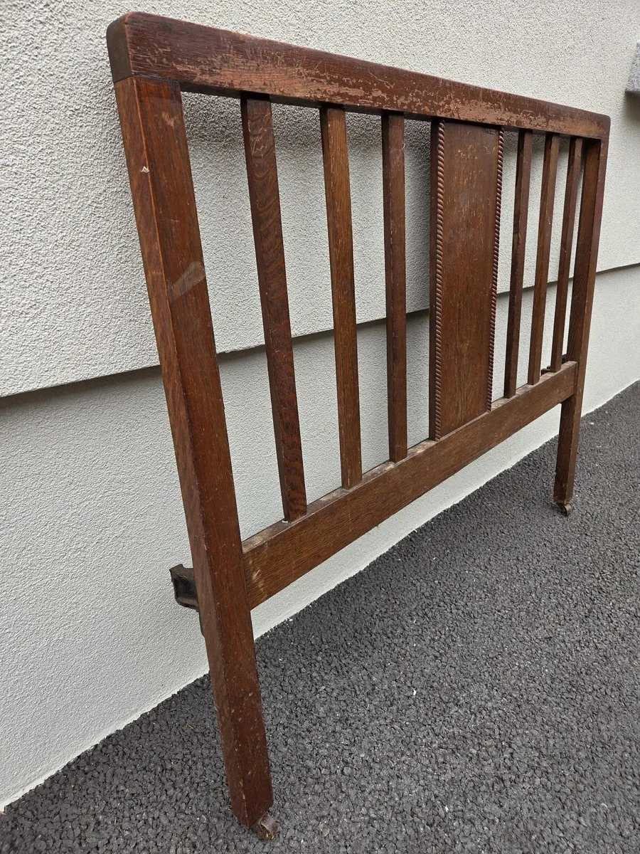 Art Deco Solid Oak Bed Frame – 4ft (Small Double) - Image 3