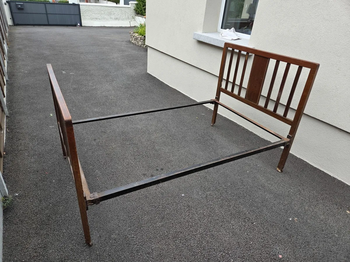Art Deco Solid Oak Bed Frame – 4ft (Small Double) - Image 4