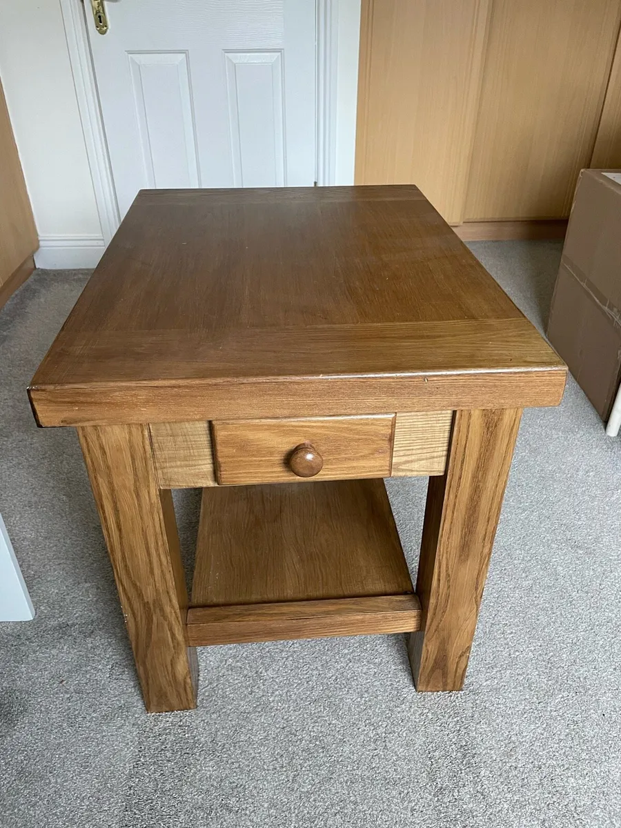 Oak drawer coffee table - Image 4