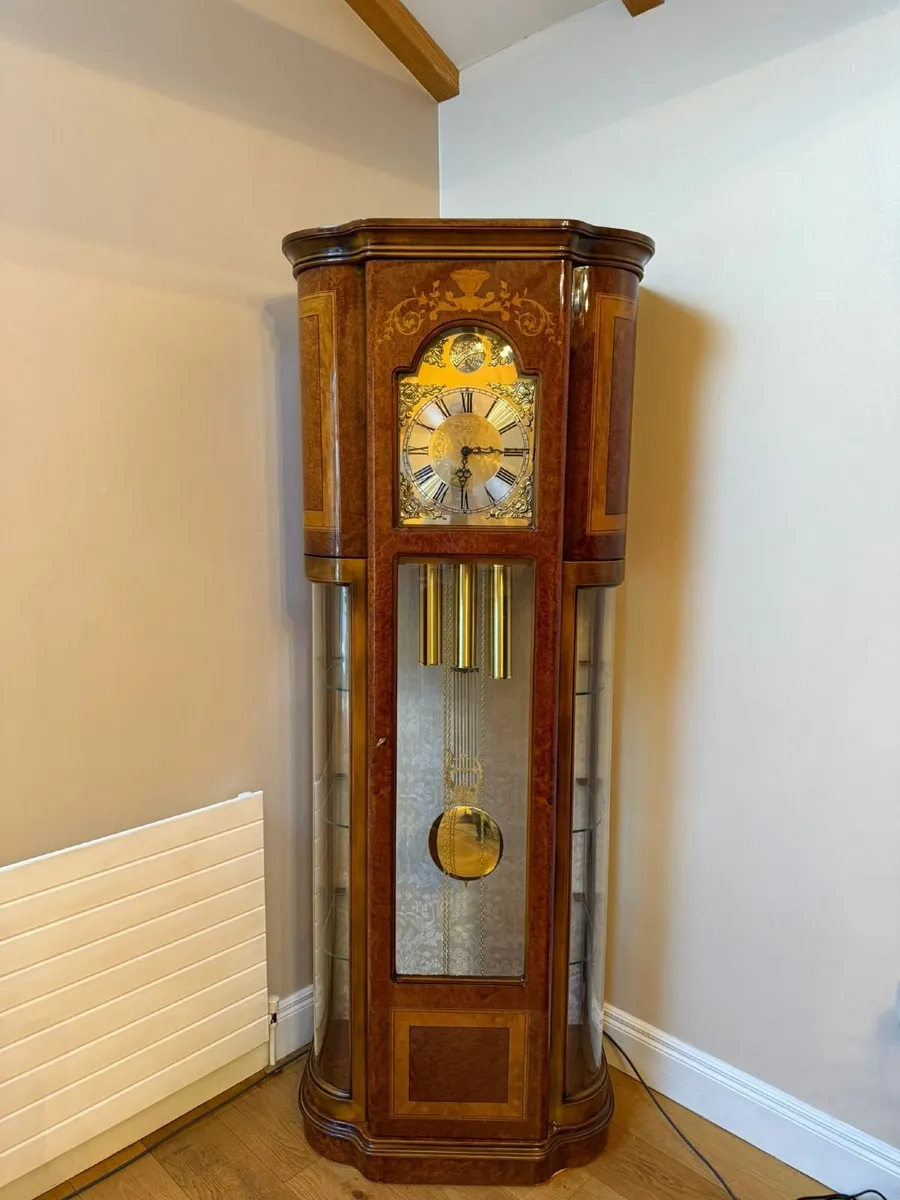 Grandfather Clock with Inlaid Walnut & Brass