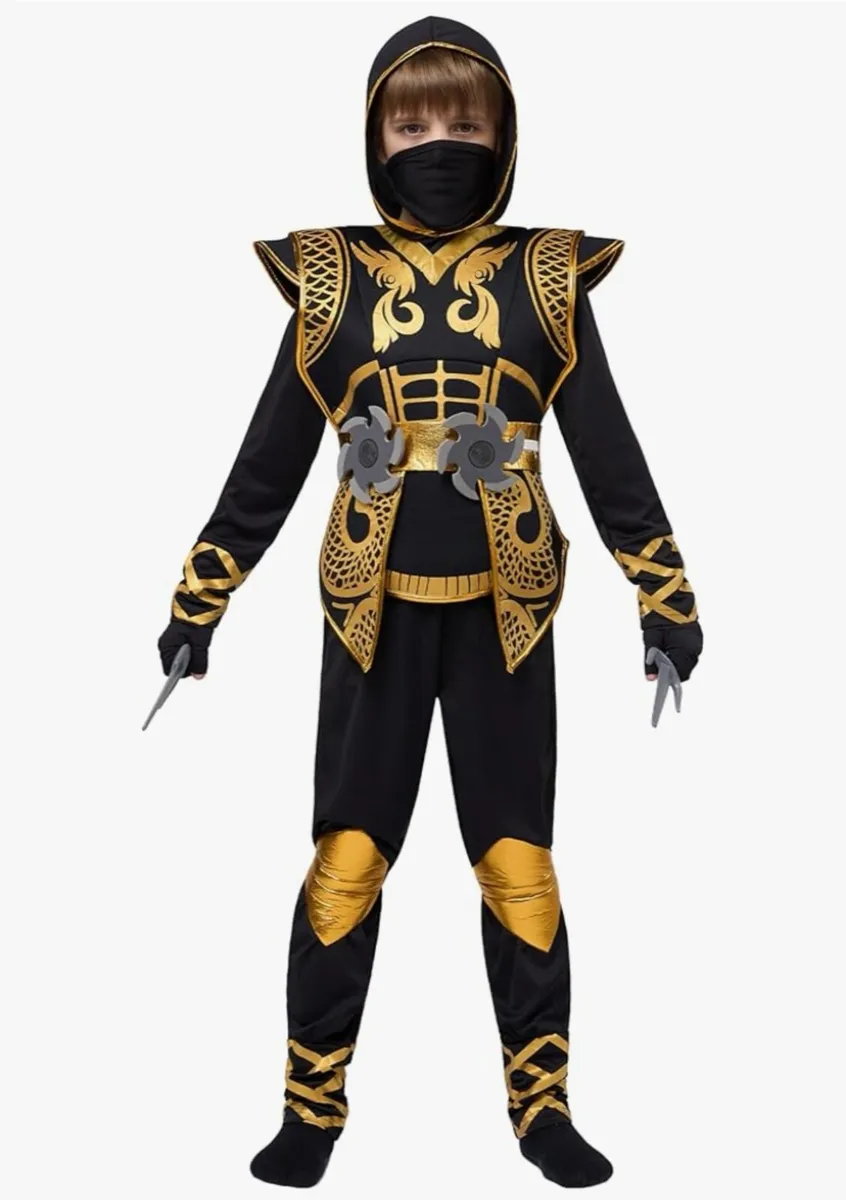 Golden Ninja Boys Costume size 8-10 - Image 2