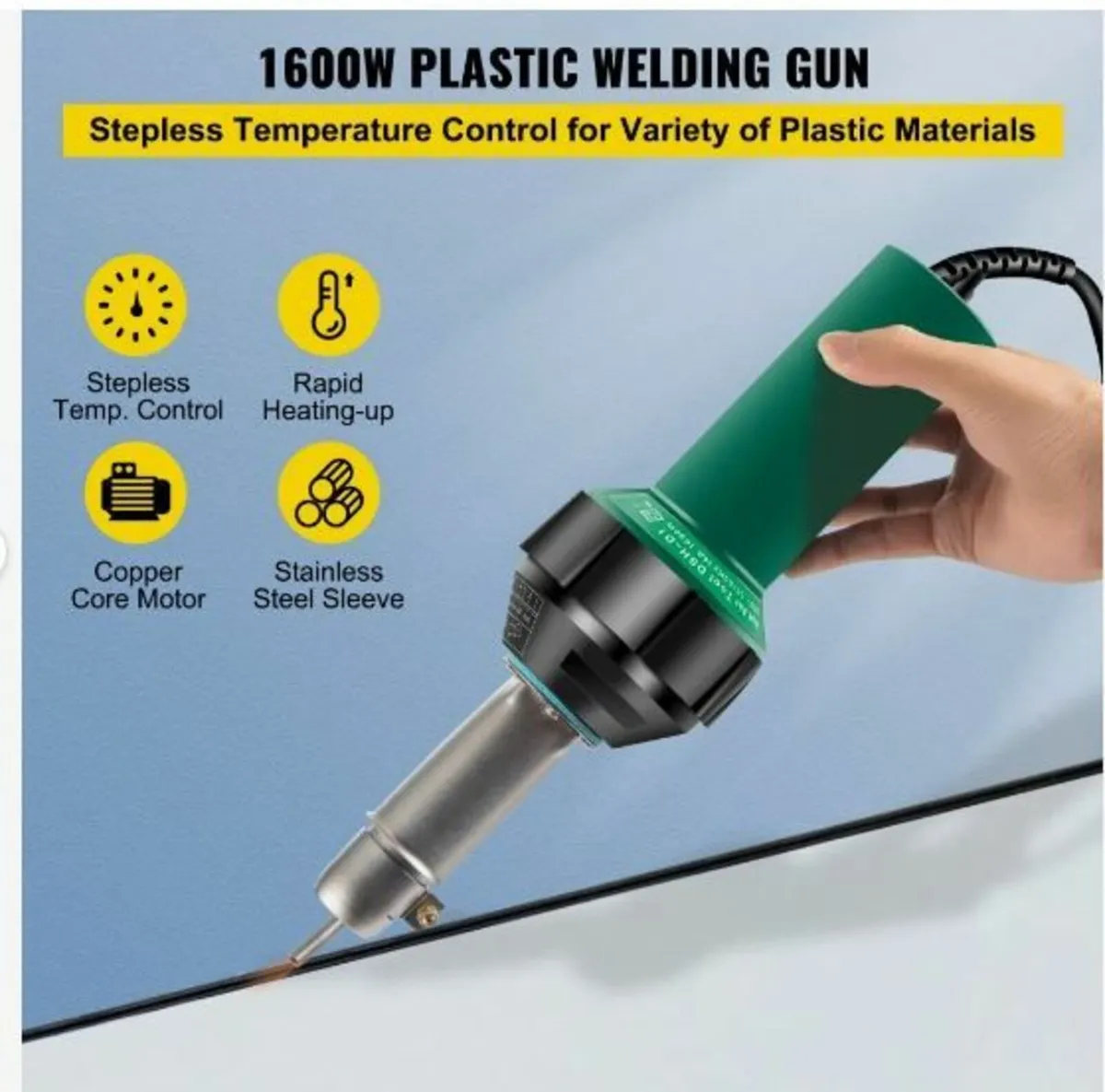Roofing Welder, 8 Pcs PVC Welding Gun, 1600W - Image 2