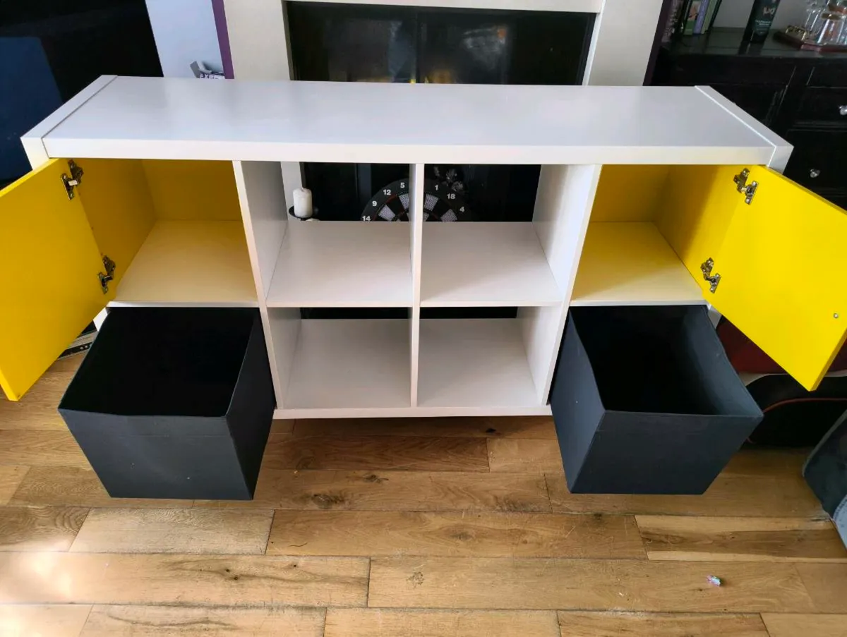 IKEA Kallax unit w/doors & storage boxes - Image 1