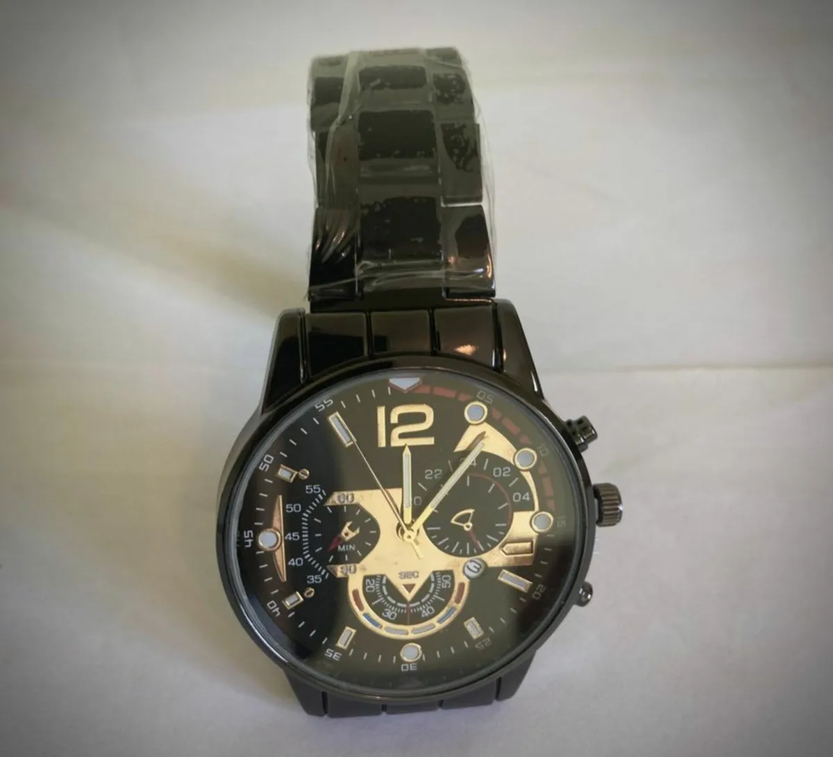 Men’s Black & Gold Quartz Watch - Image 1