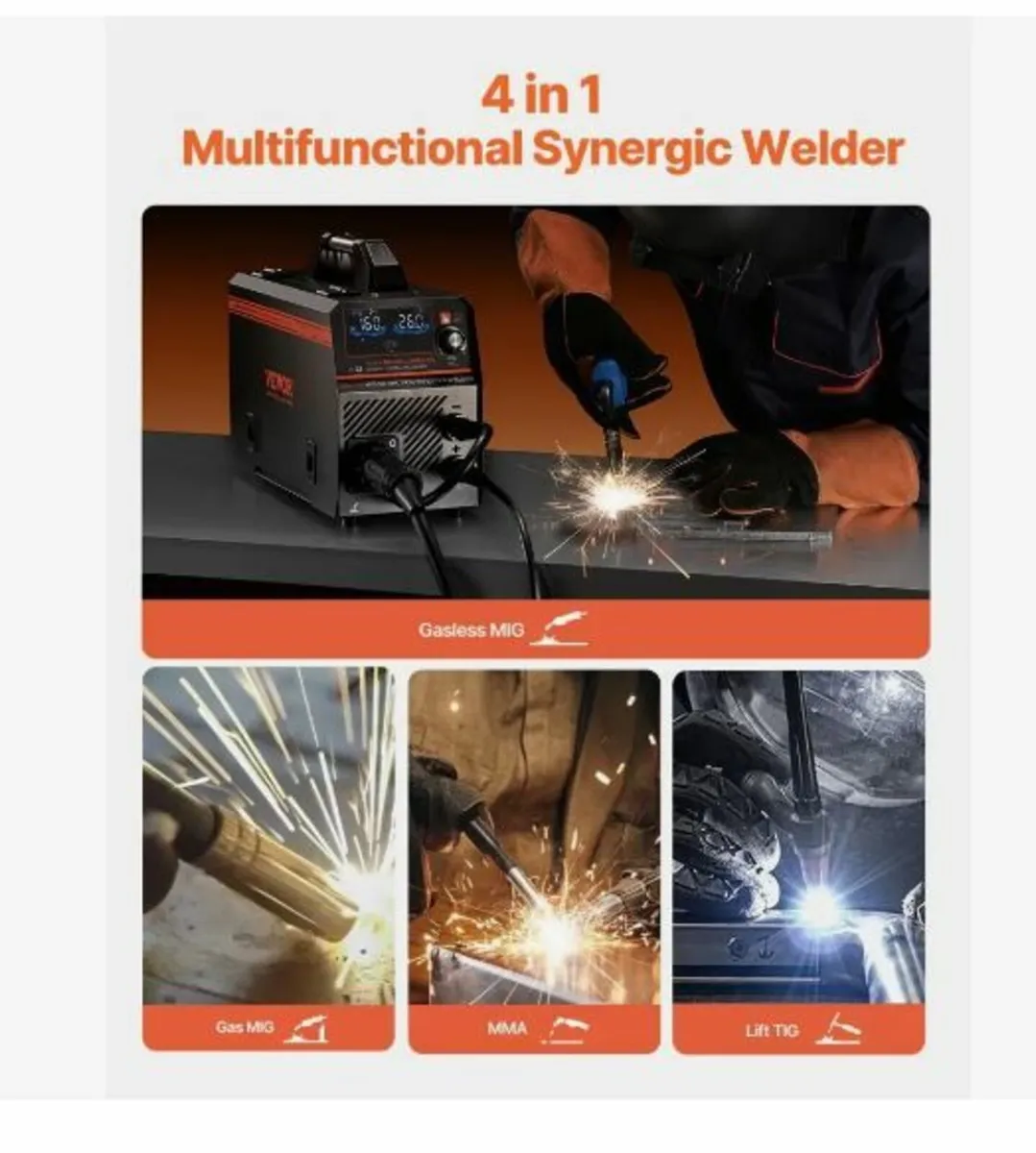 MIG Welder, 160A Synergic Mig Welding Machine - Image 3