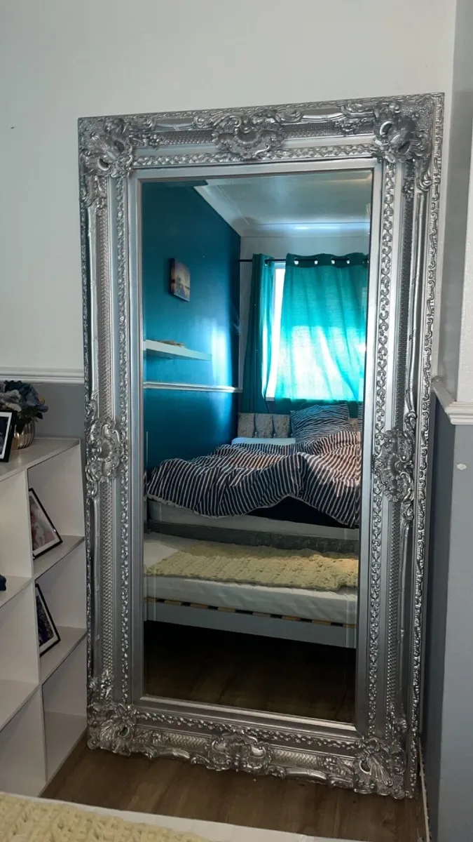 Big vintage silver mirror