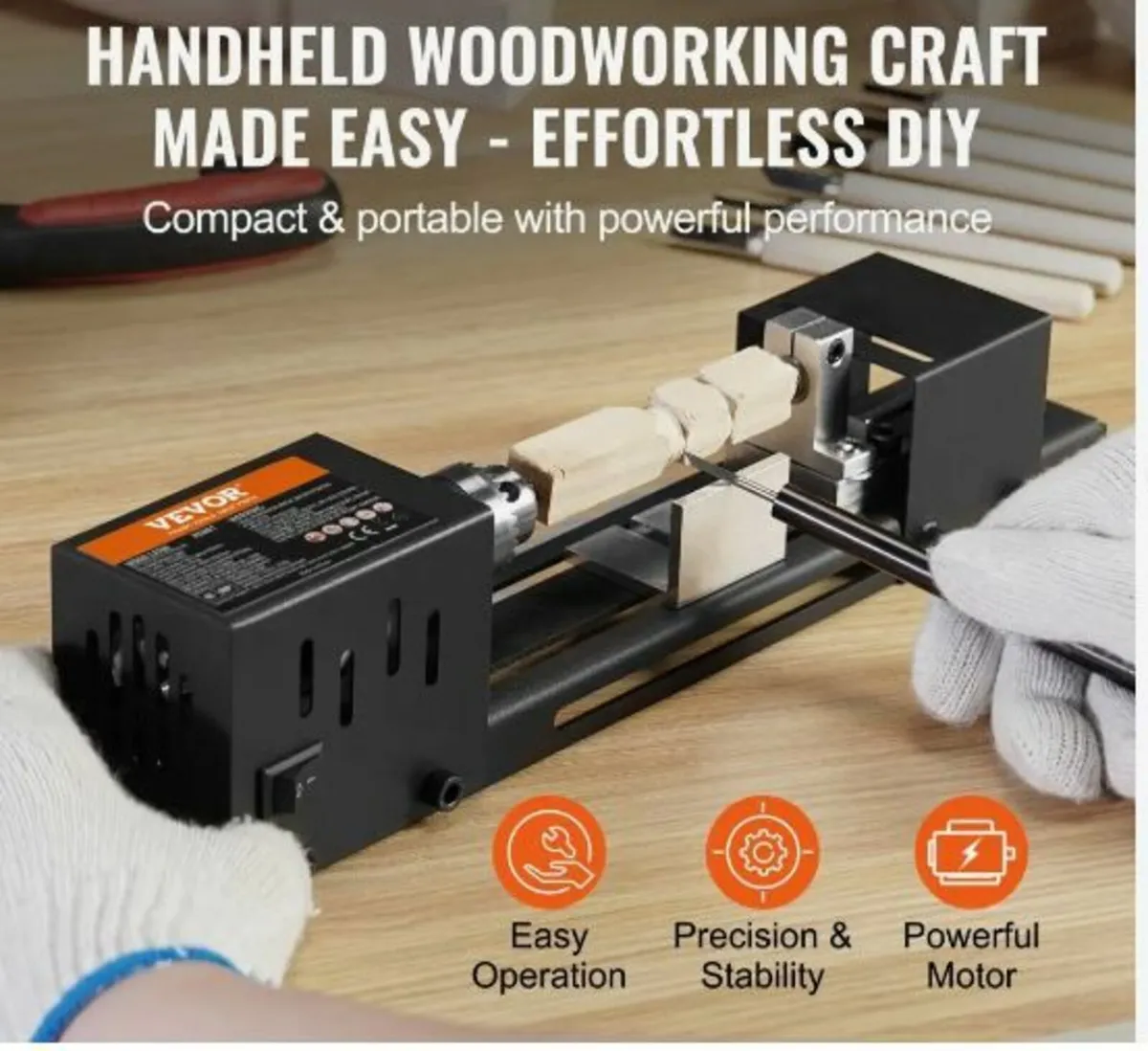 Mini Lathe Machine, 7 cm x 16 cm - Image 2