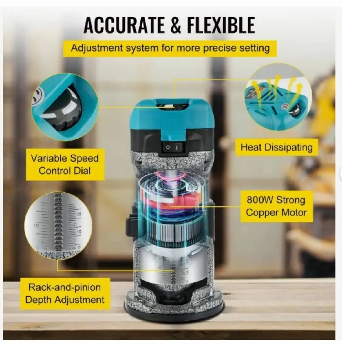 Router Tool, 710W Wood Router - Image 2