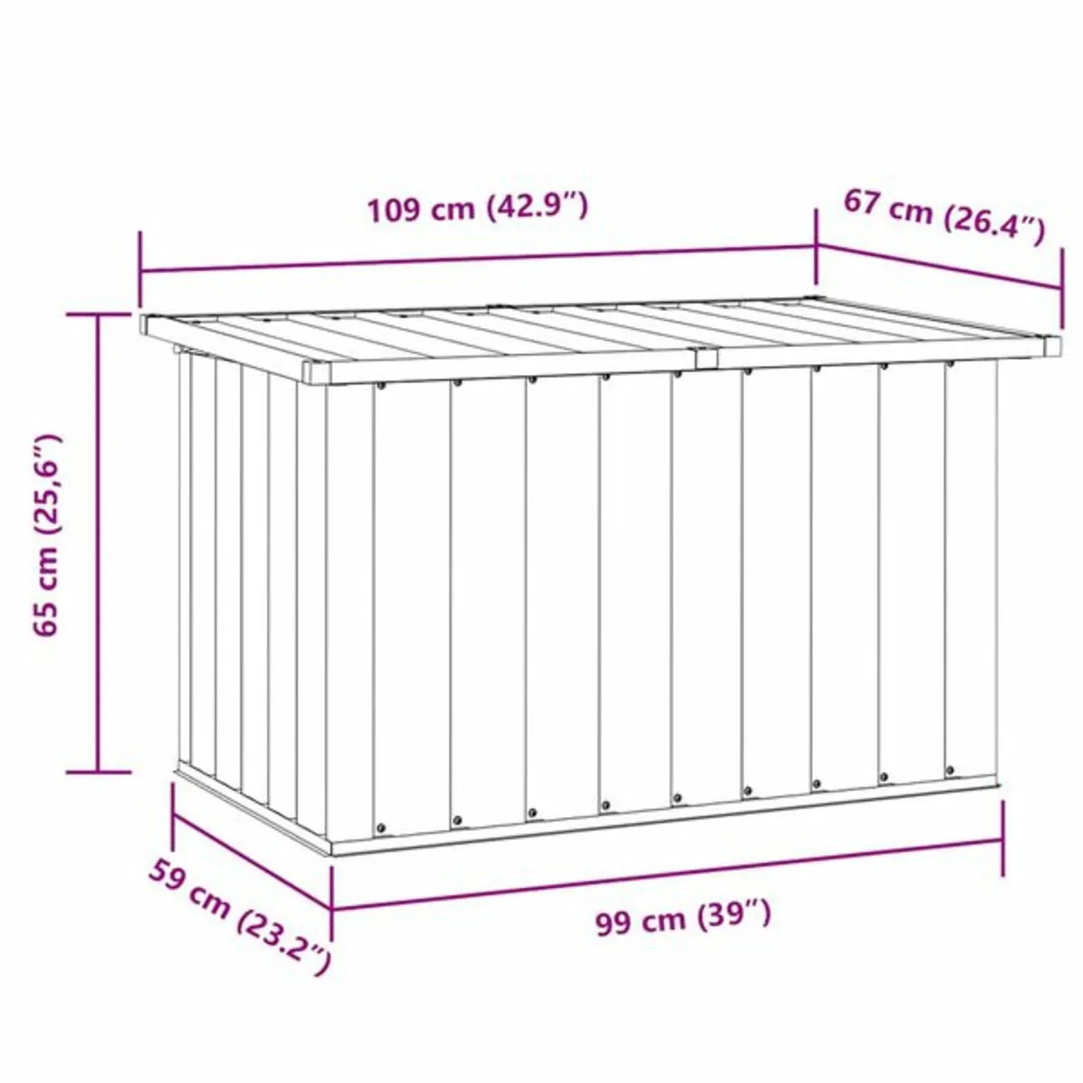 Garden Storage Box Green 109x67x65 cm - Image 3