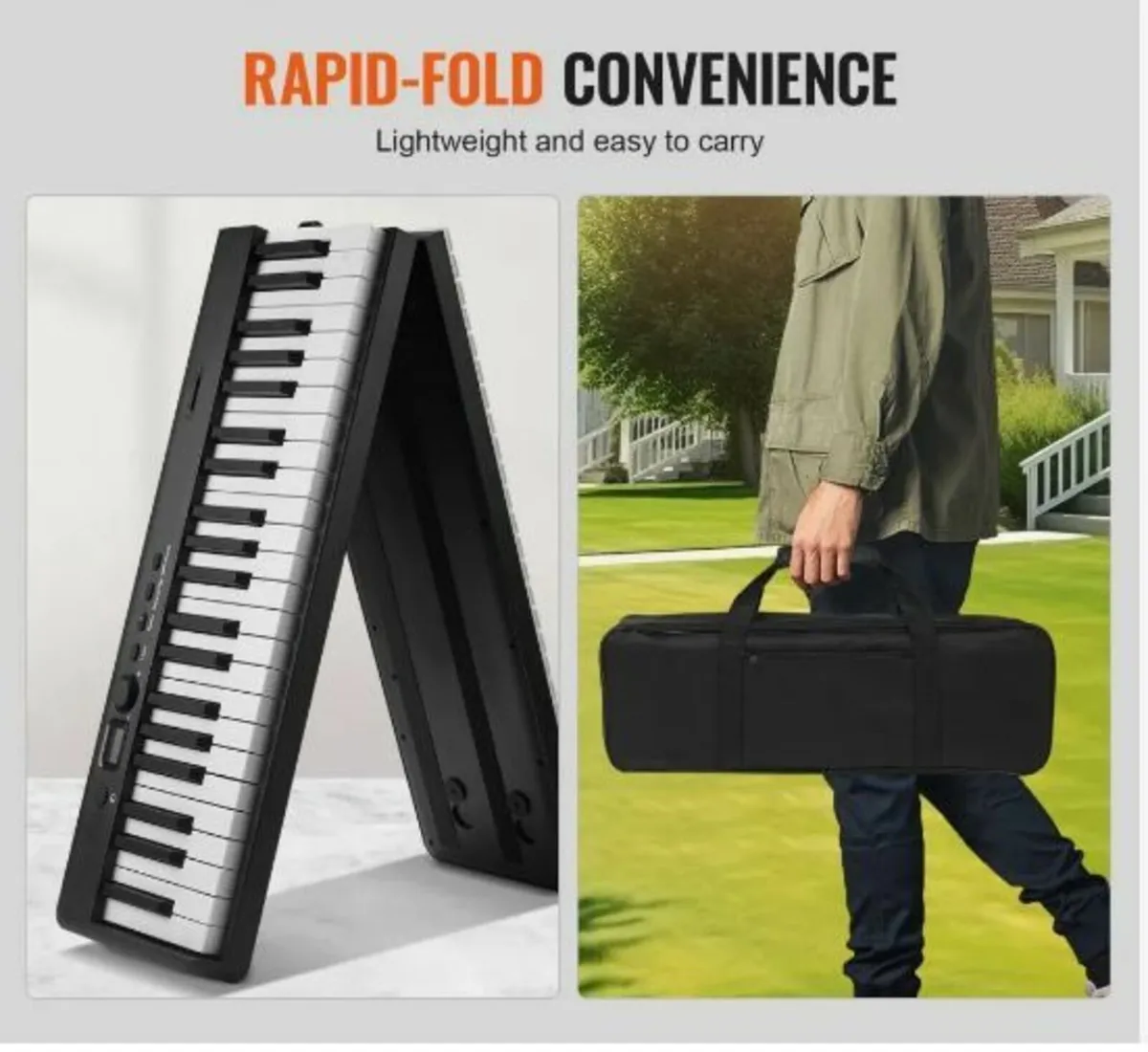 88 Key Folding Keyboard Piano, Bluetooth - Image 3