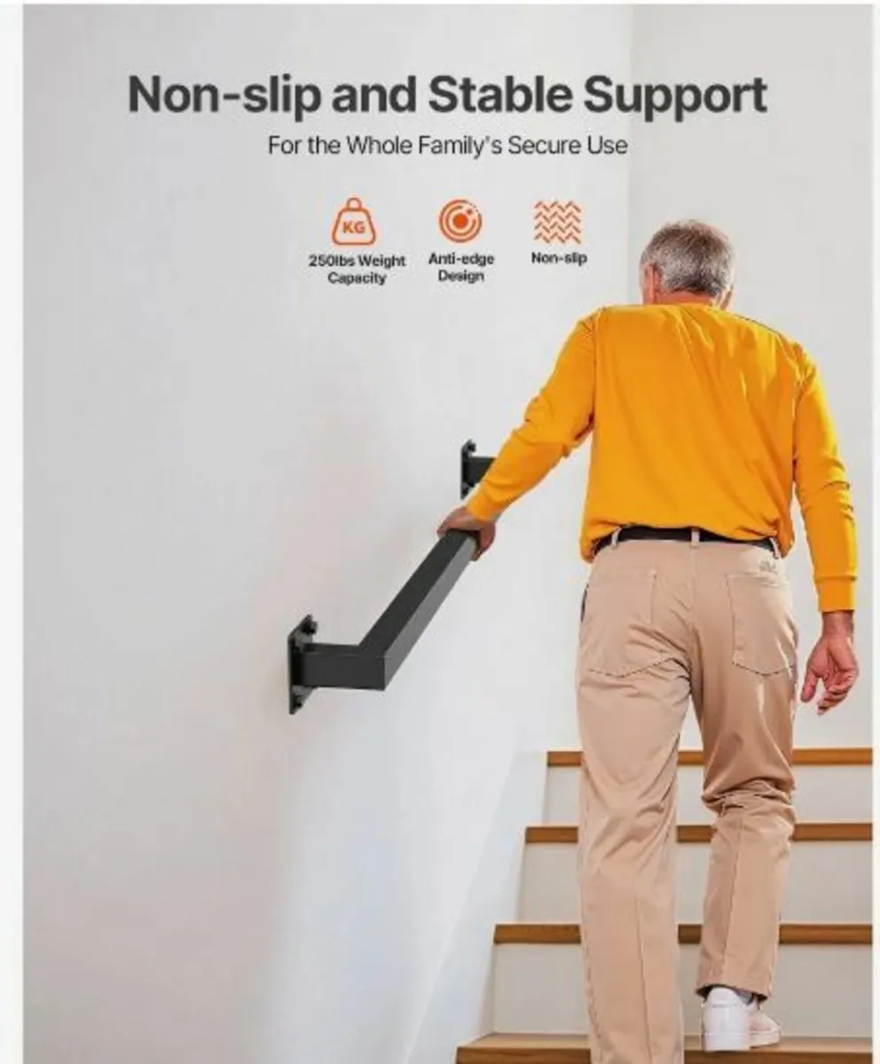 Wall Mounted Stair Handrail, 1215mm - Image 3