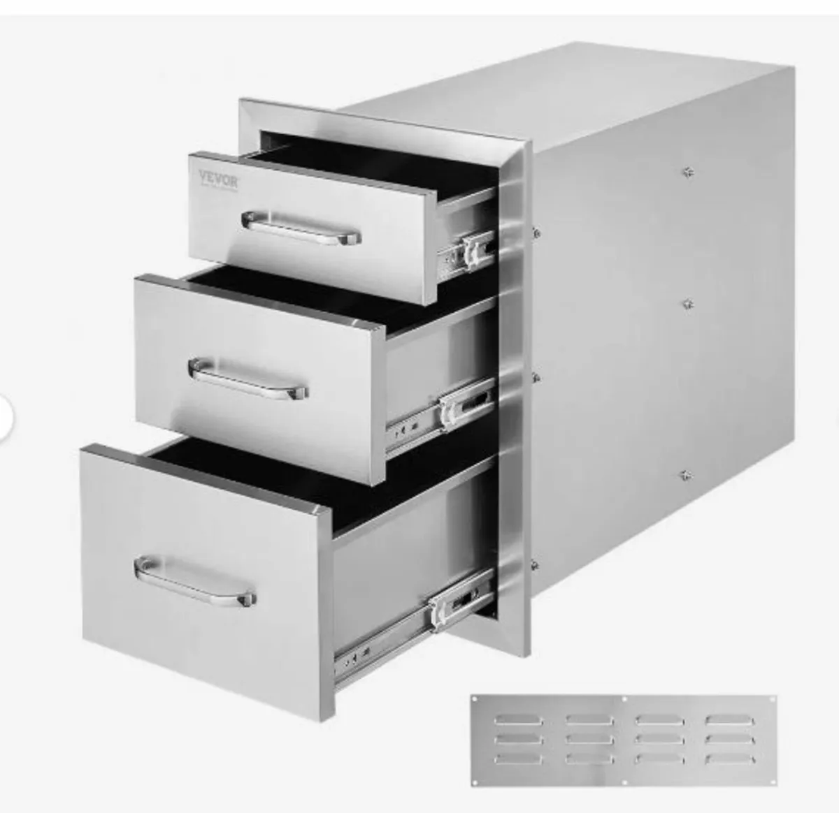 Stainless Steel 3 Chest Of Drawers - Image 1