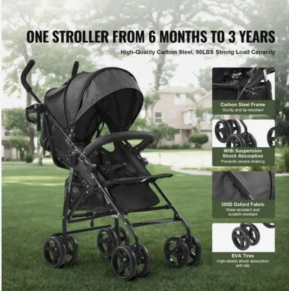 Lightweight Stroller, Compact Easy Fold - Image 4
