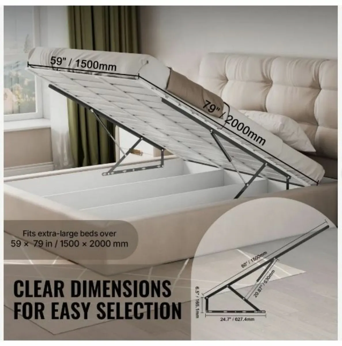 Bed Lift 149.9 cm x 200.7 cm Compatible - Image 4