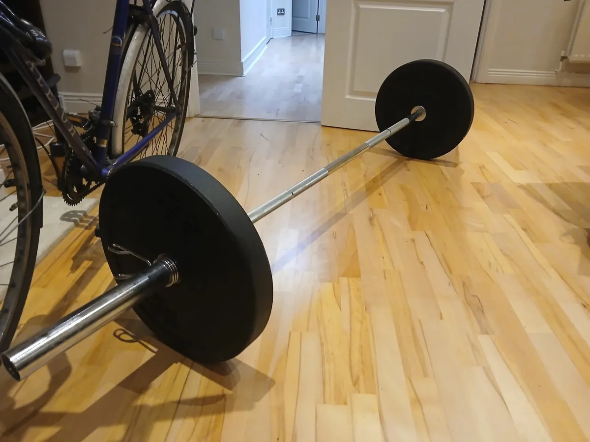 Power Cage, Barbell, Bench, and Weights - Image 2