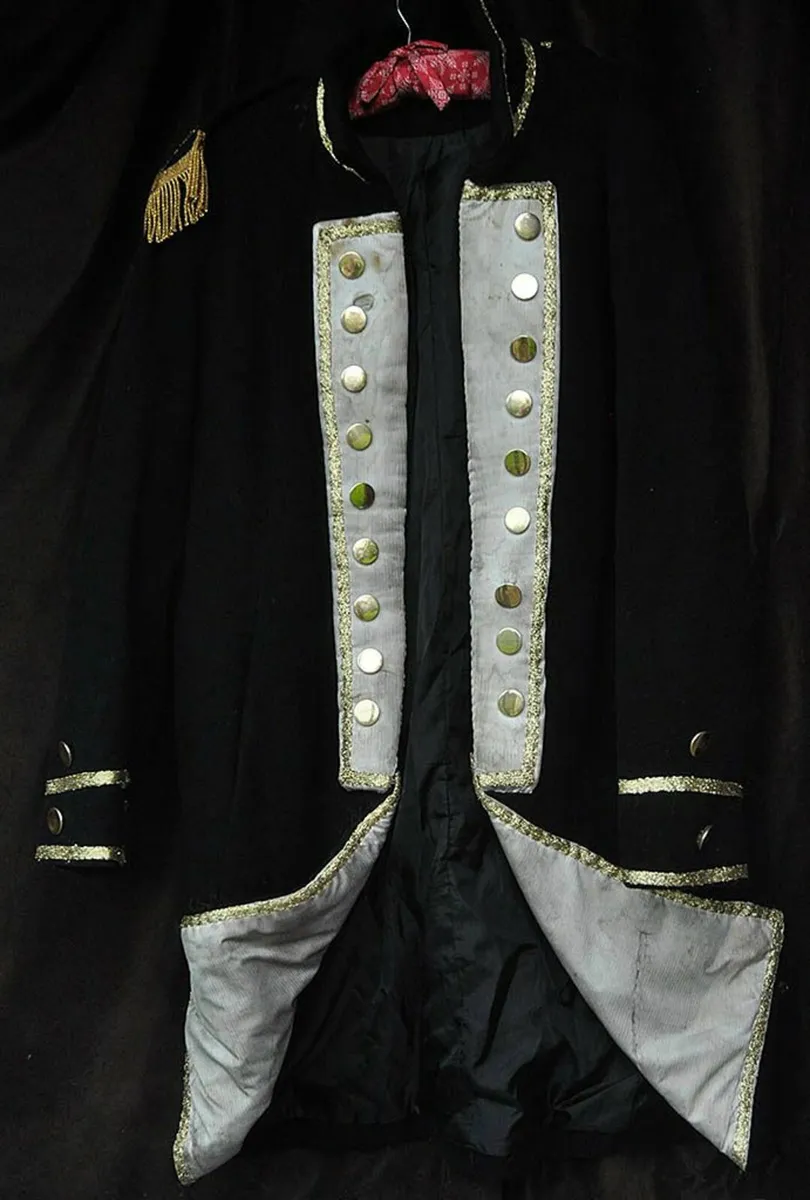 Costume: British Military Coat, Black Wool, White - Image 2