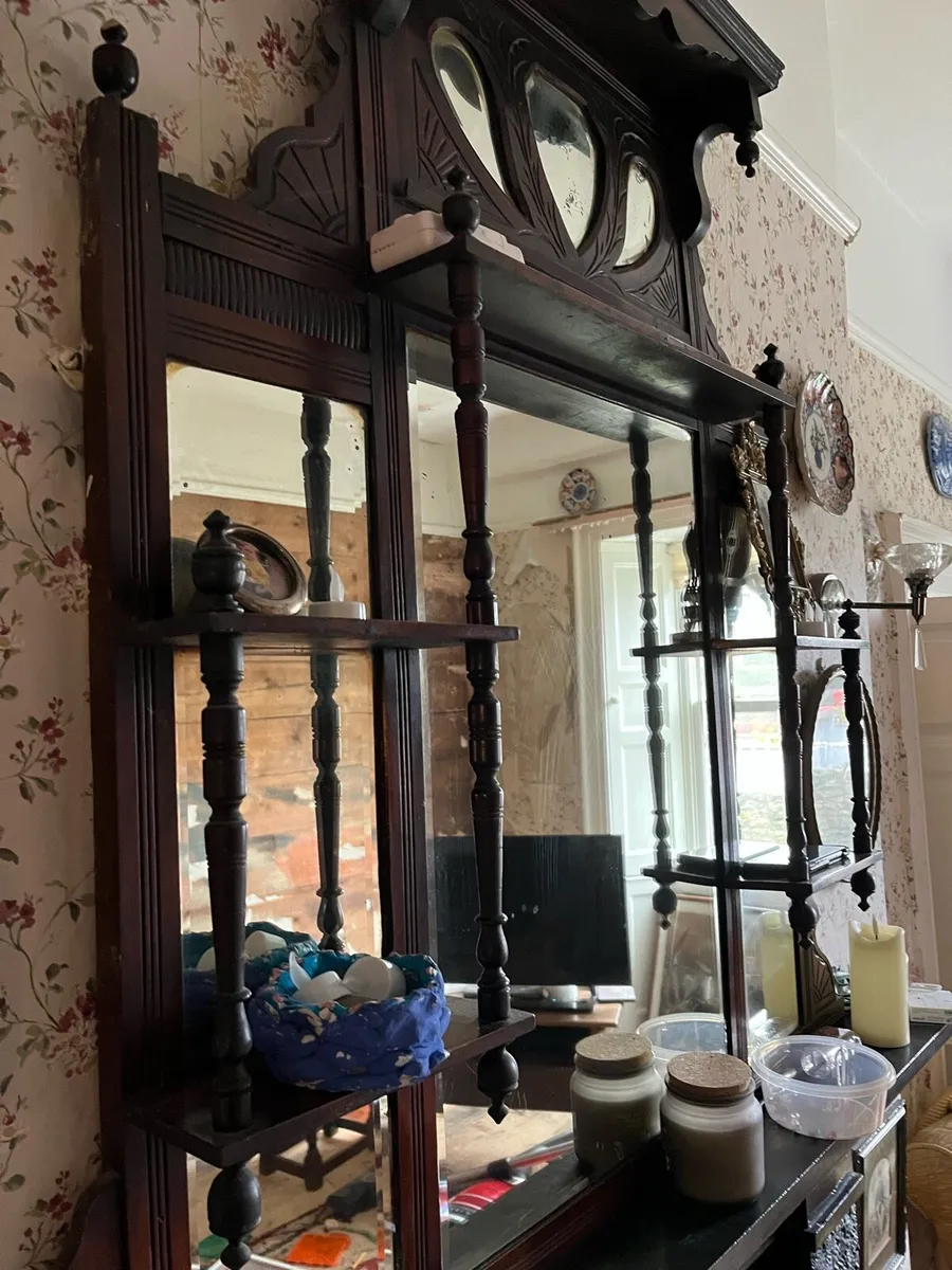 Antique mirror for mantelpiece - Image 2