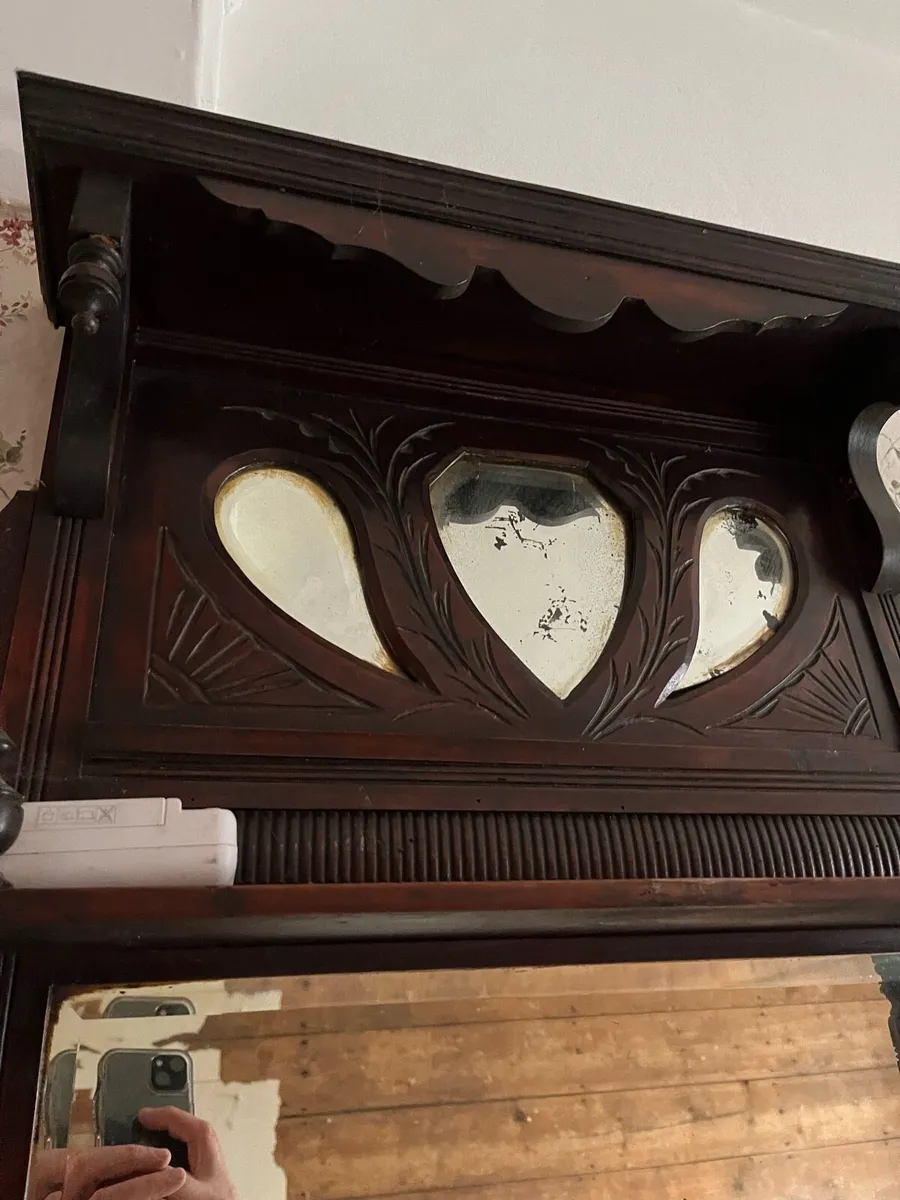Antique mirror for mantelpiece - Image 3