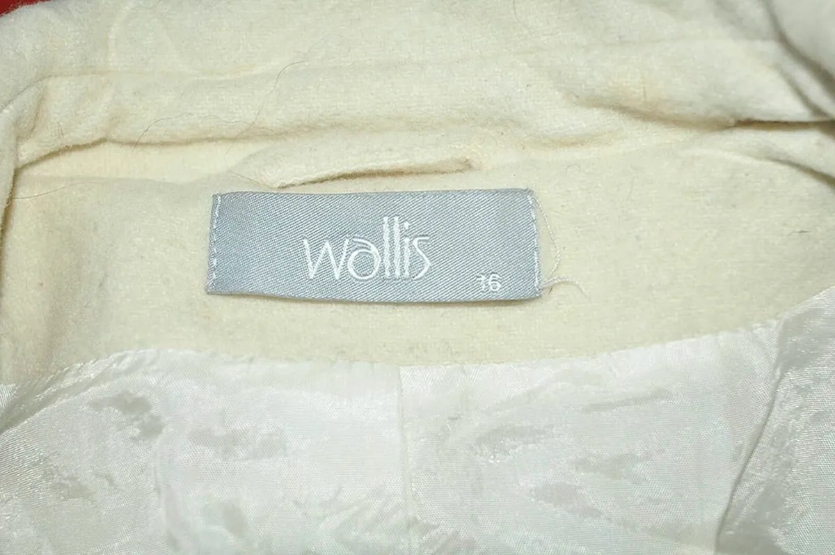 WALLIS White Wool Car Coat, SZ 16, EUR 44 - Image 2