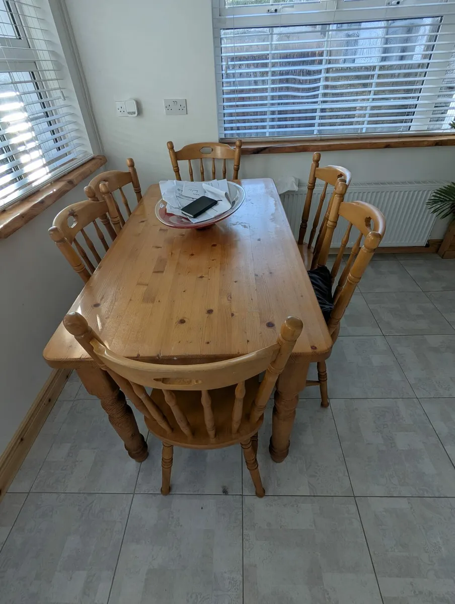 Pine Table And 6Chairs - Image 1