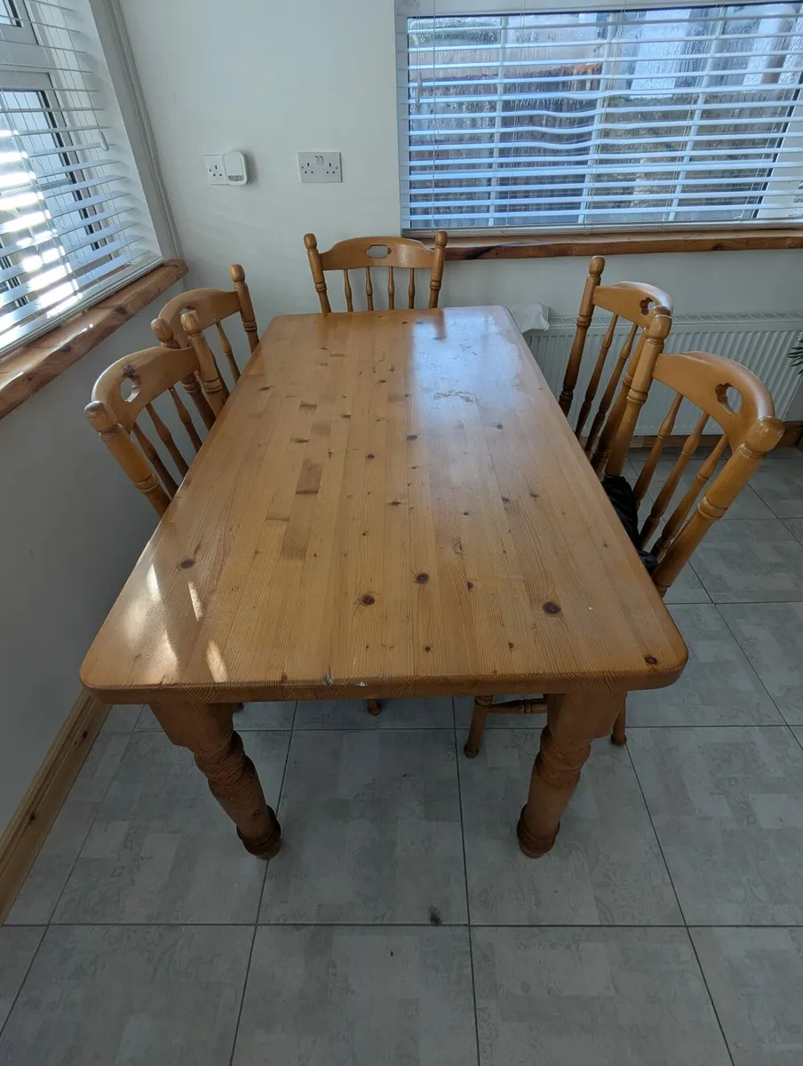 Pine Table And 6Chairs - Image 2