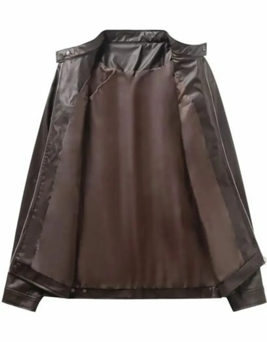 Men leather jacket L-size. - Image 3