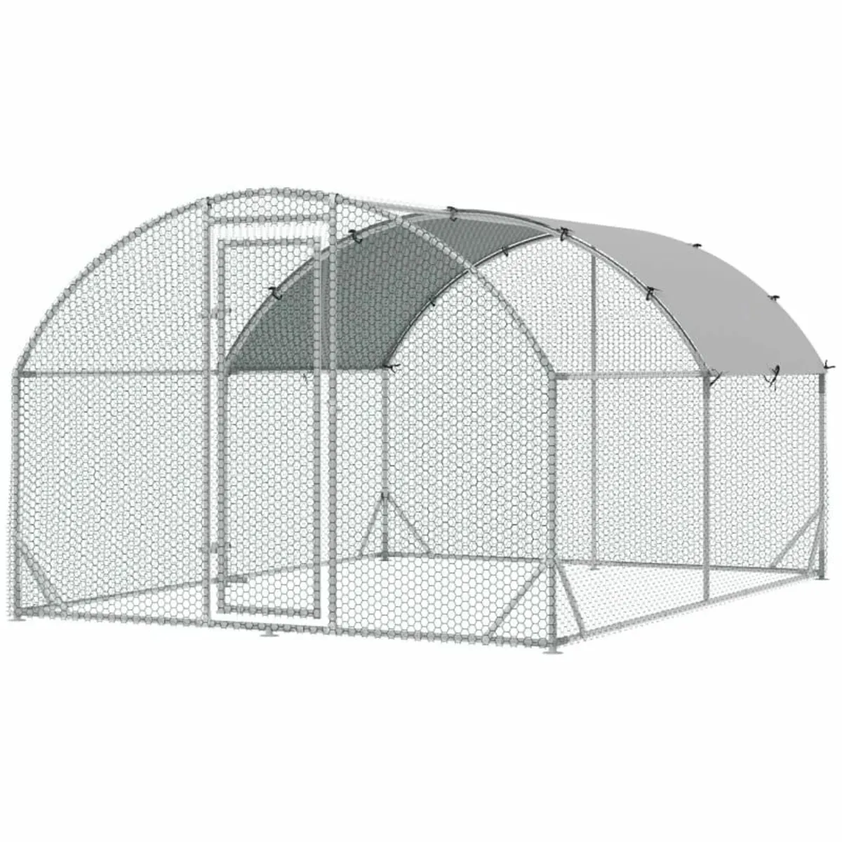 Walk In Chicken Run Galvanised Chicken Coop Hen Po - Image 1