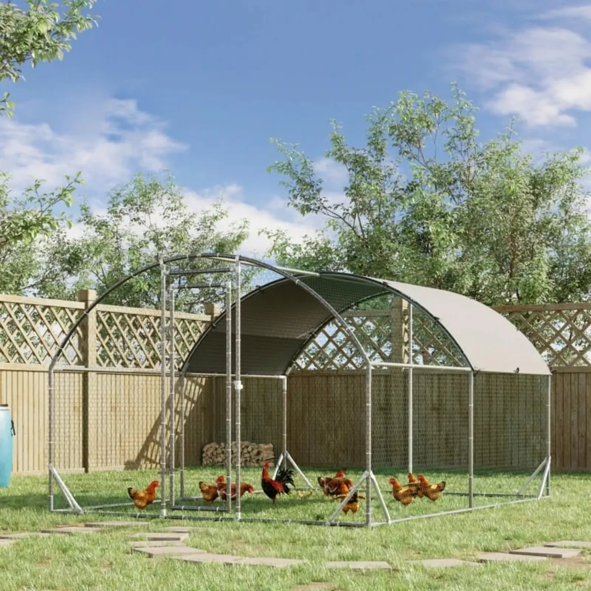 Walk In Chicken Run Galvanised Chicken Coop Hen Po - Image 3