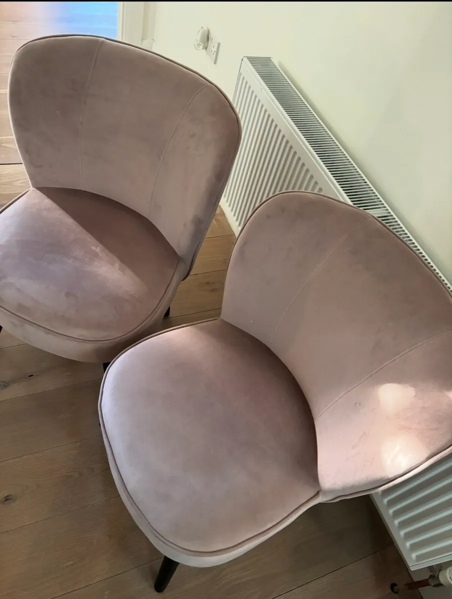 pink velvet chair - Image 1
