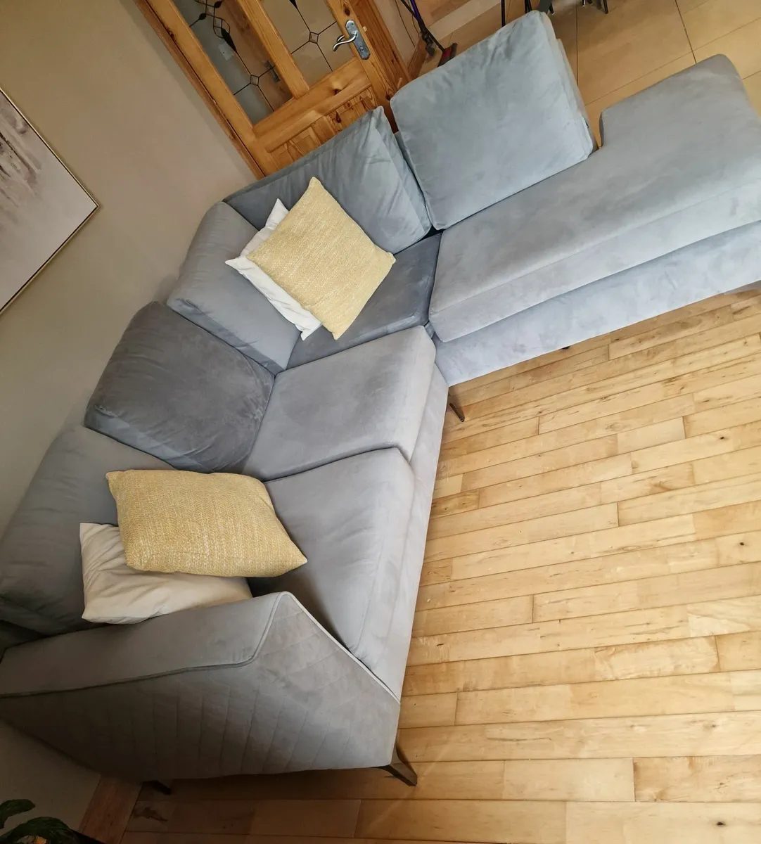 Suede corner sofa + Arm chair - Image 2