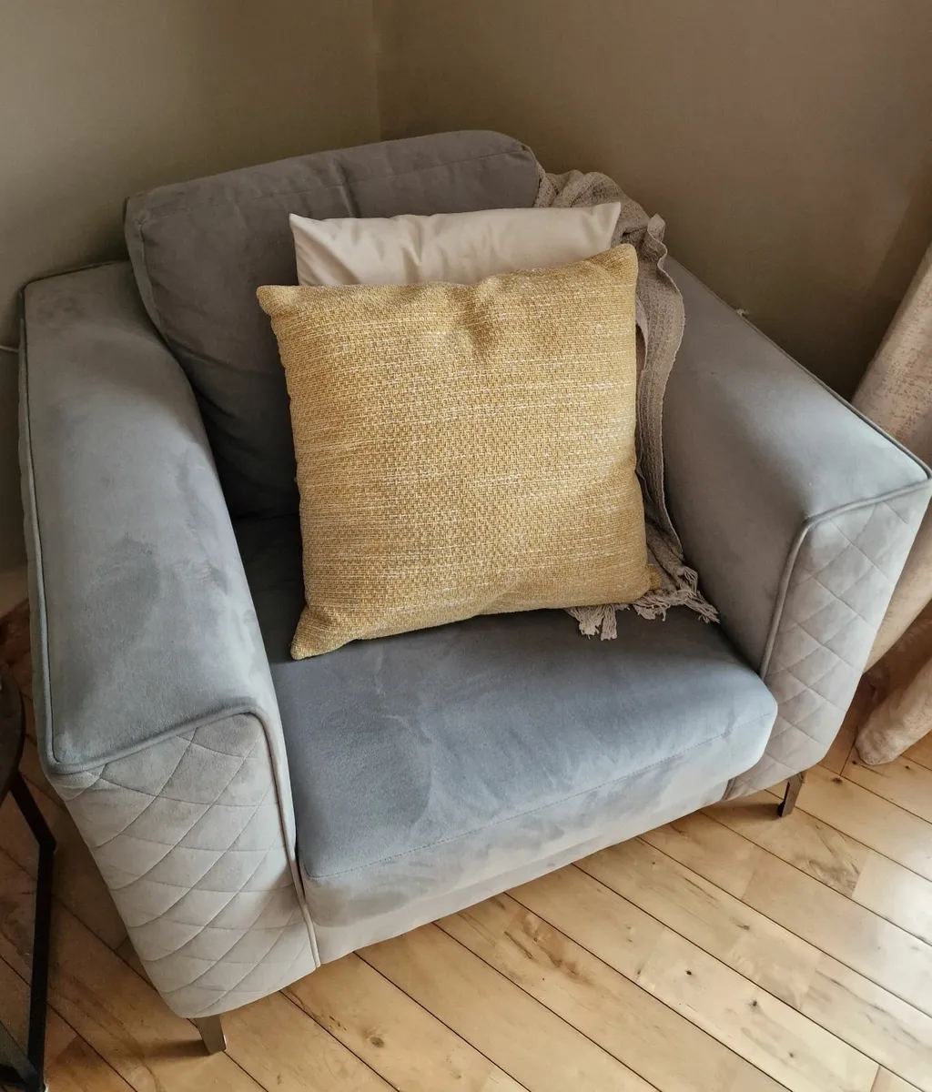 Suede corner sofa + Arm chair - Image 3