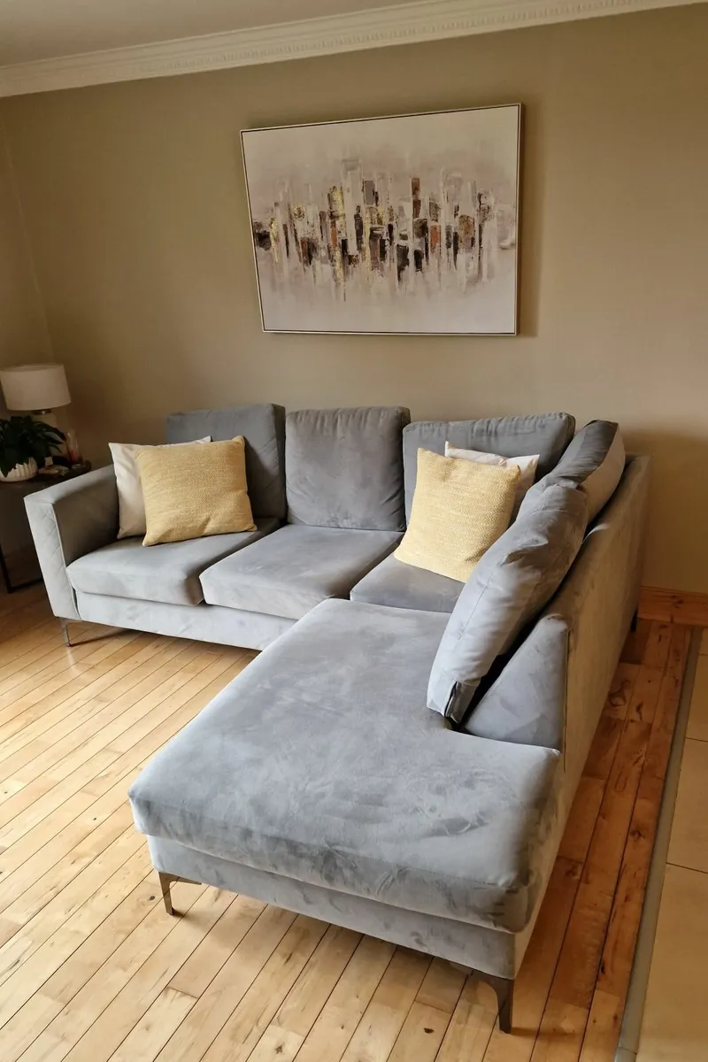 Suede corner sofa + Arm chair - Image 4