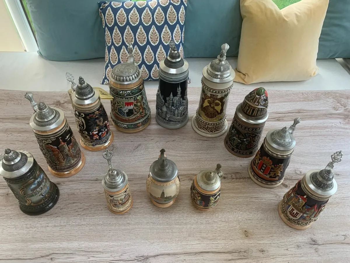 12x Vintage German Beer Steins – Collectors - Image 2