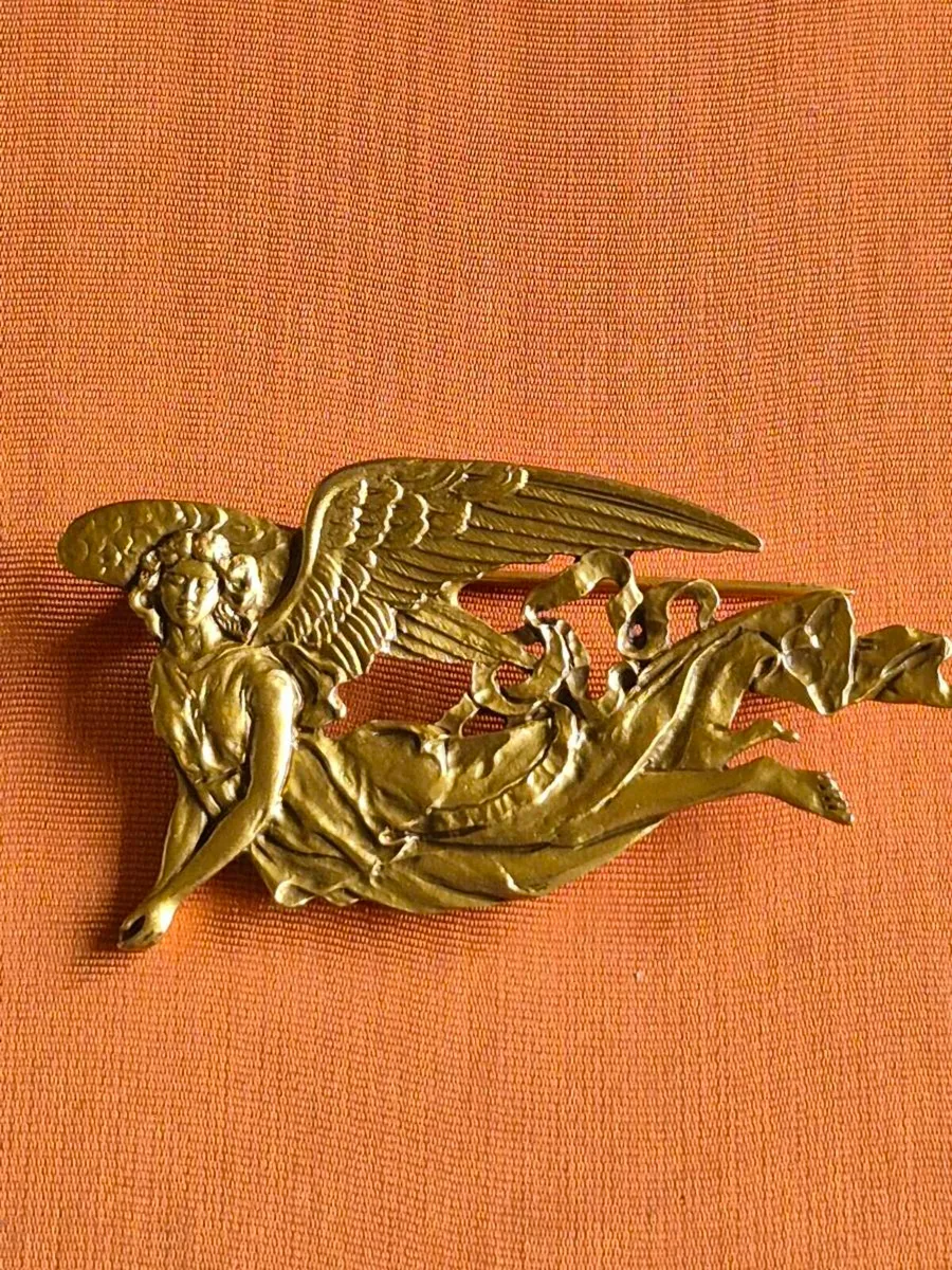 Vintage Ornate Angel Brooch - Image 2