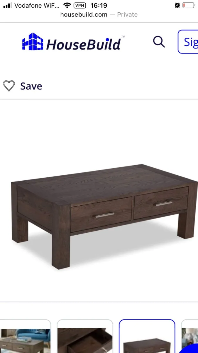 EZ Living Turin dark oak coffee table - Image 1