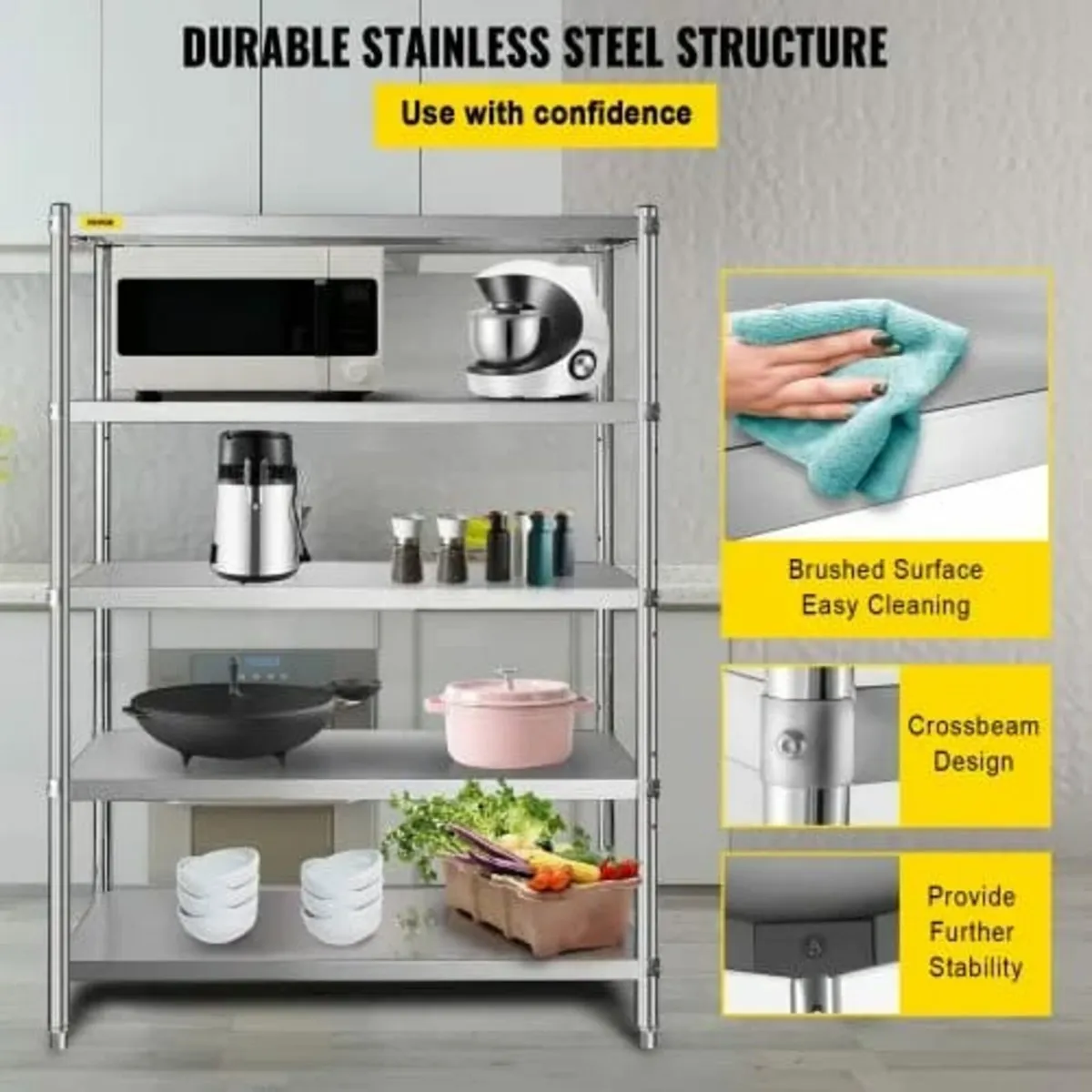 Shelving Unit 48x18.5 Inch Storage Shelves 5-Tier - Image 2