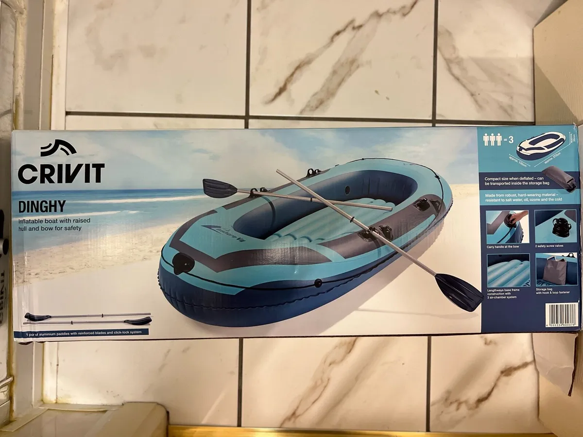 Lidl Inflatable Blue Dinghy Boat - Image 1