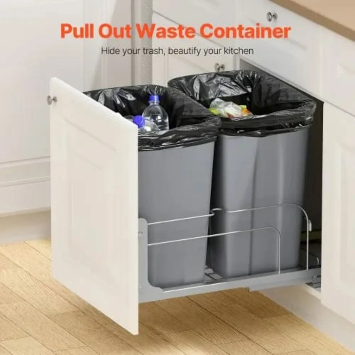 Pull-Out Trash Can, 35 QT x2 Double Under Mount Ki - Image 4