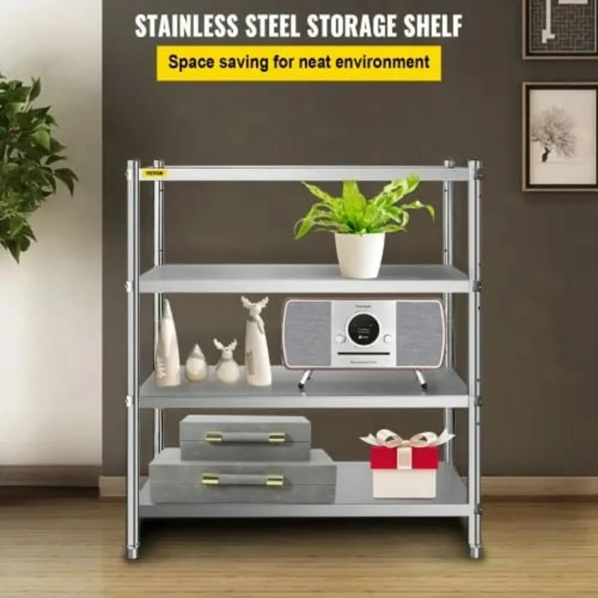Stainless Steel Shelving, 118.9 x 47 cm 4 Tier Adj - Image 3