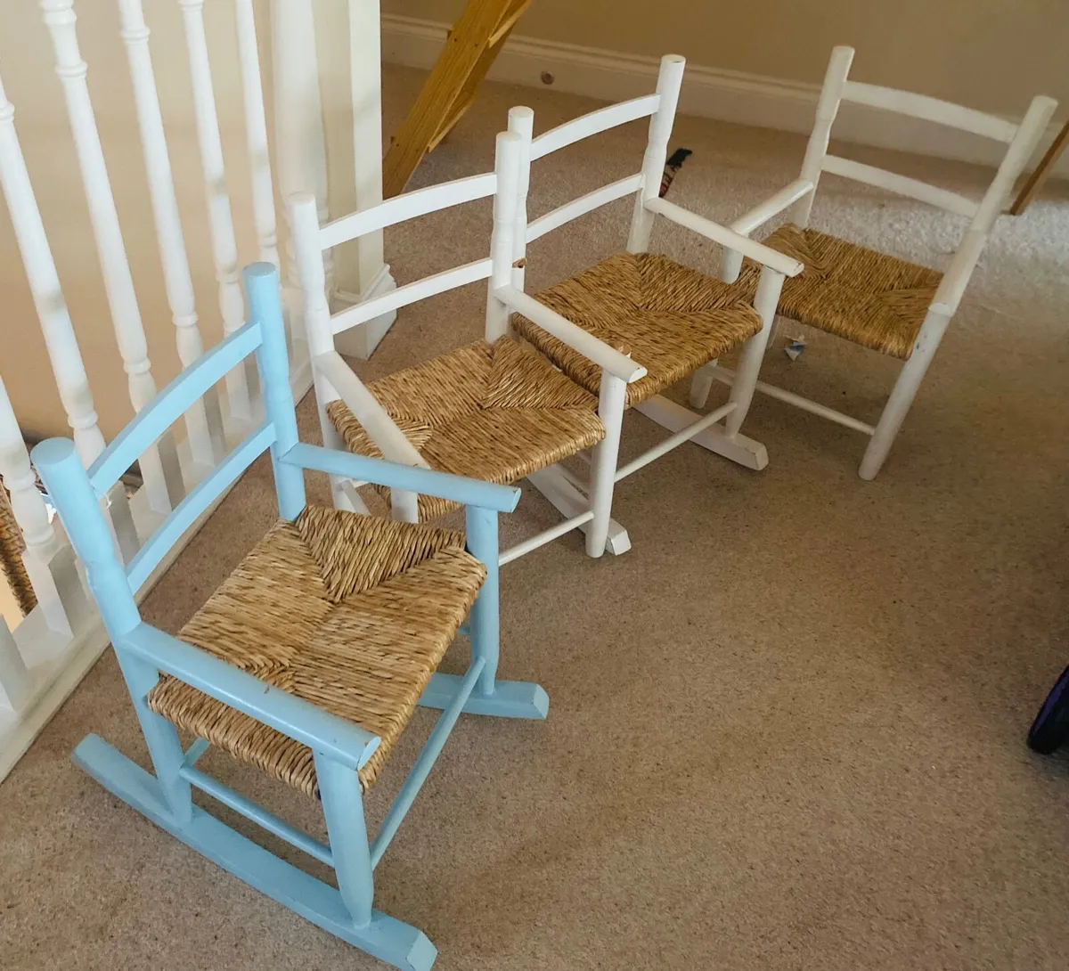 A set of 4 wooden wicker chairs - Image 3