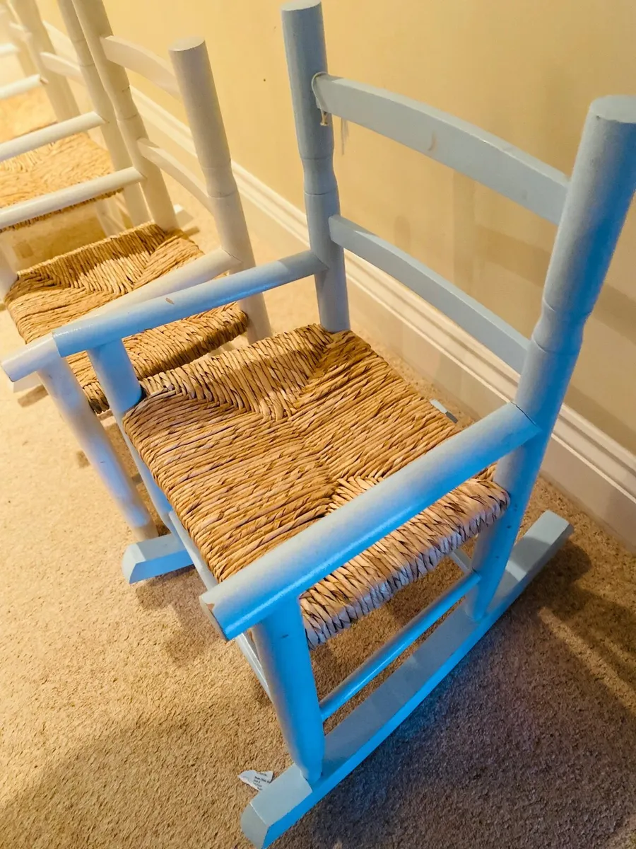 A set of 4 wooden wicker chairs - Image 4