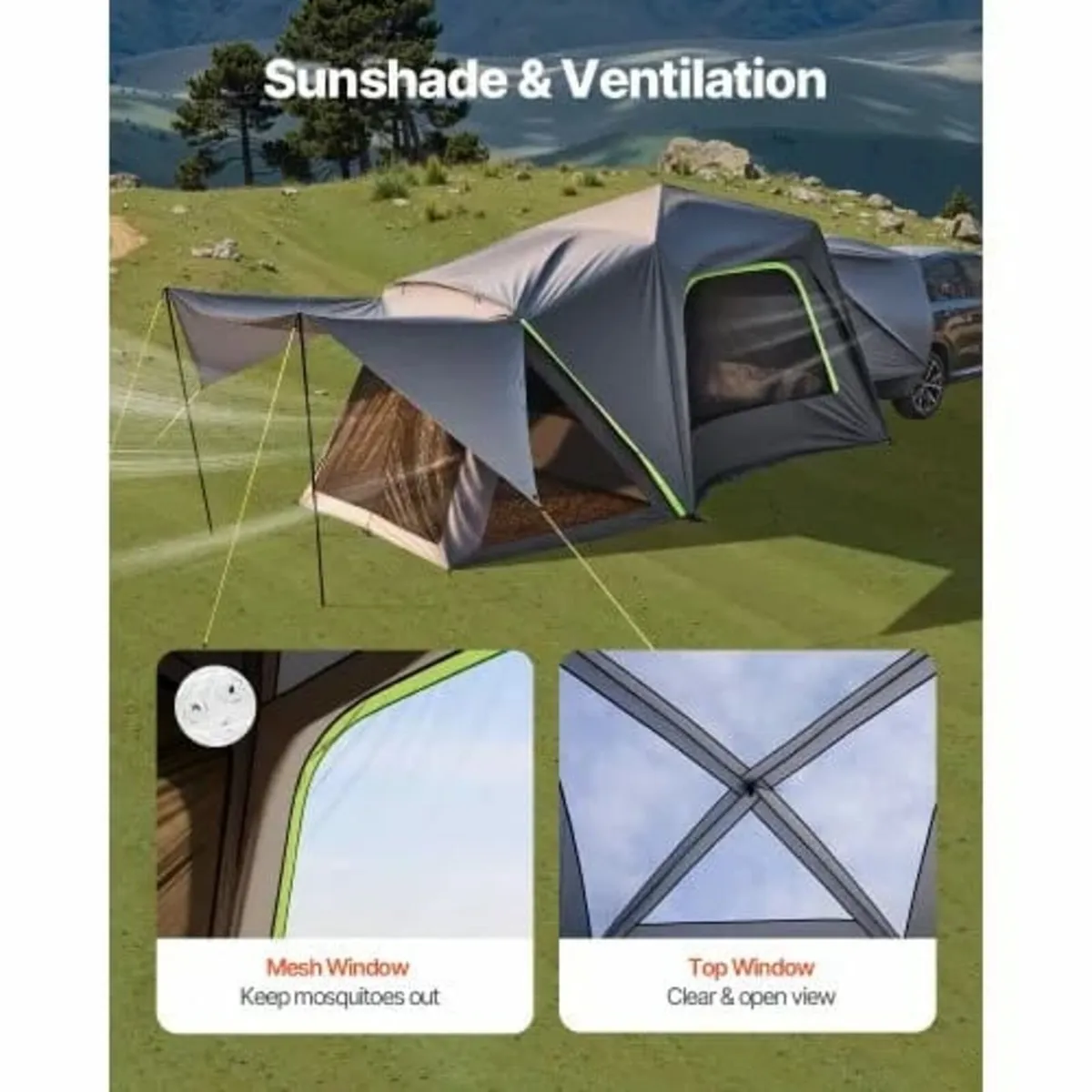 SUV Tent for Camping, 10FT L x 10FT W, Waterproof - Image 4
