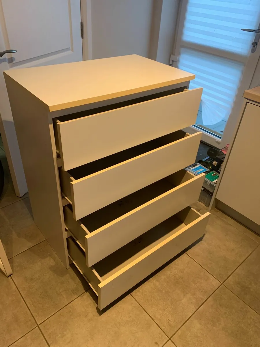 Chest of 4 drawers, white, 80 x 49 x 100 cm - Image 2
