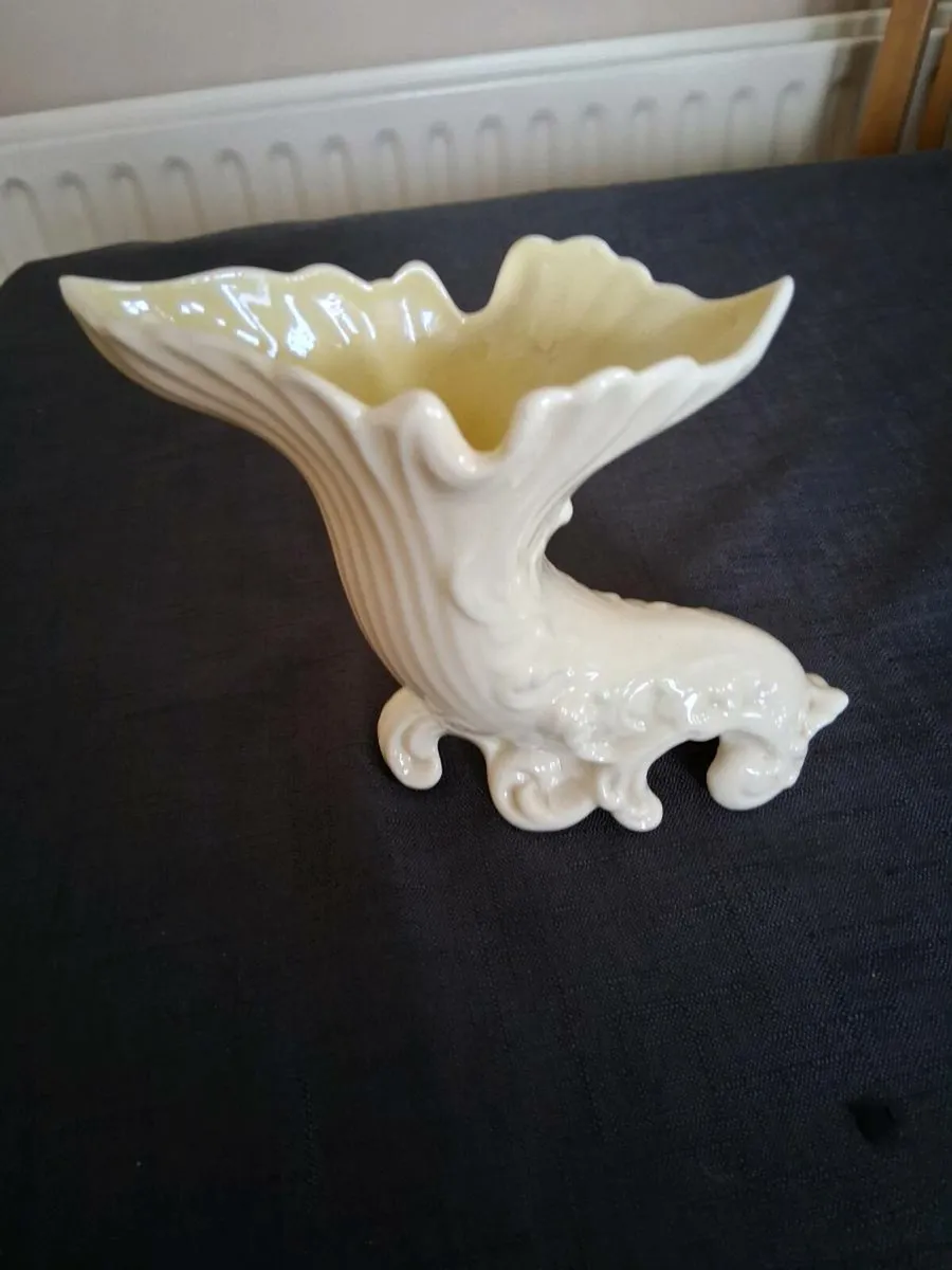 Belleek Cornucopia Vase - Image 1