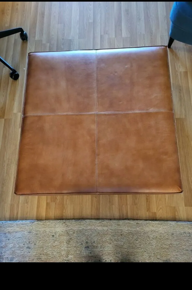 Coffee Table Leather Ottoma - Image 3